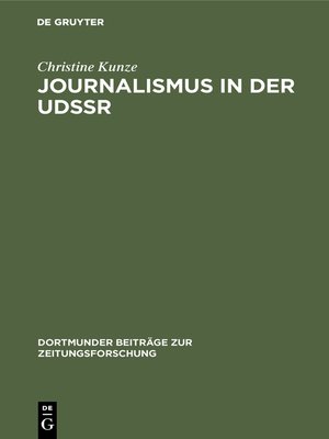cover image of Journalismus in der UdSSR